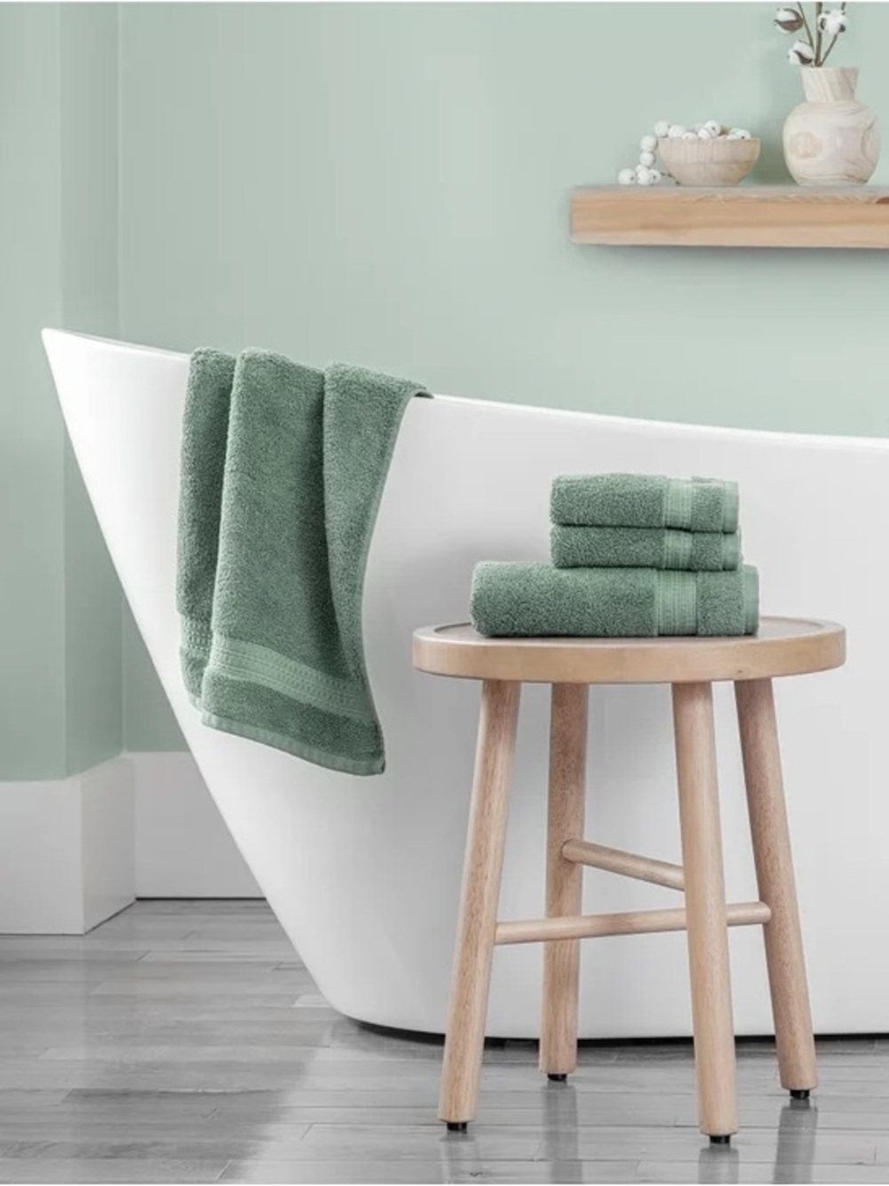 Purely Indulgent Soft Sage Green Bath Towel Set